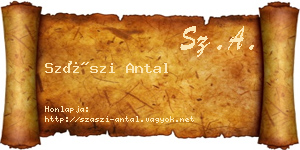 Szászi Antal névjegykártya